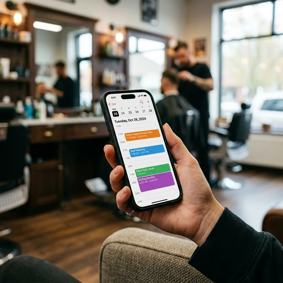 App NEXA em dois iPhones mostrando a agenda semanal e a seleção de horários